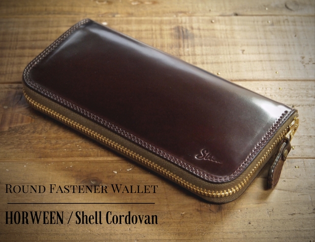 新品 未使用 ホーウィン HORWEEN CORDOVAN 長札 ラウンド財布-